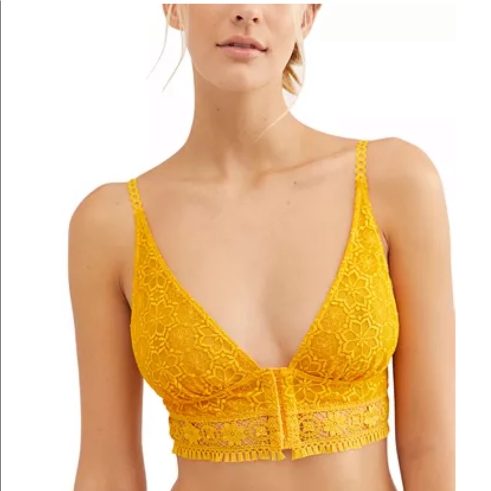 Free People Ella Soft Bra Gold Sardinia Sunset S